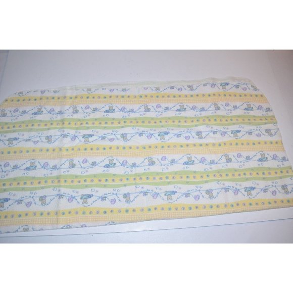 Vtg Hospital BABY Receiving Blanket Cotton 26X26 Bunny rabbit Easter Egg Nursery - Picture 3 of 7